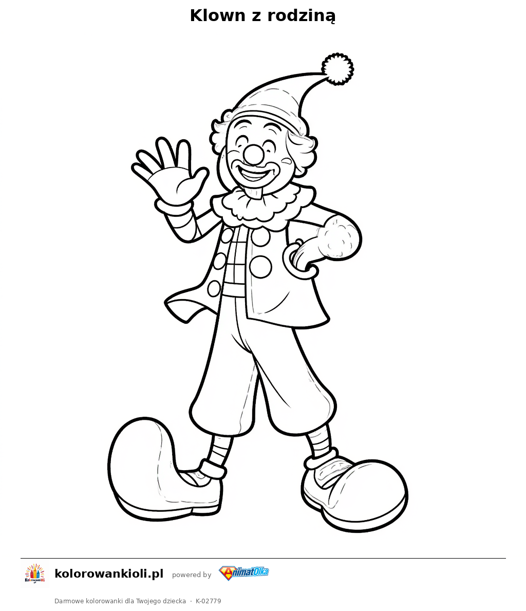 Kolorowanka — Klown z rodziną