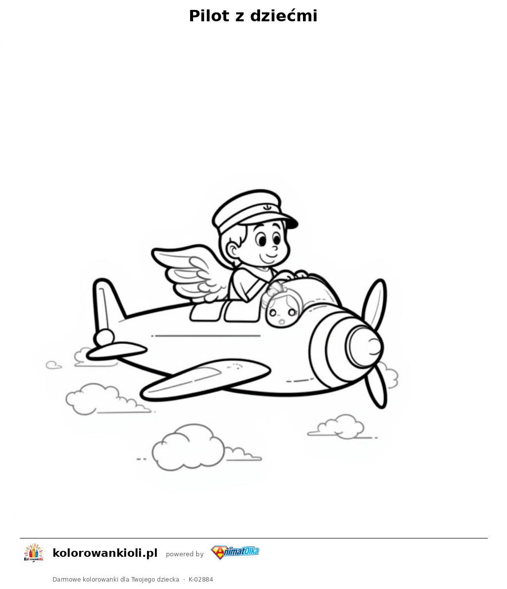 Kolorowanka — Pilot z dziećmi