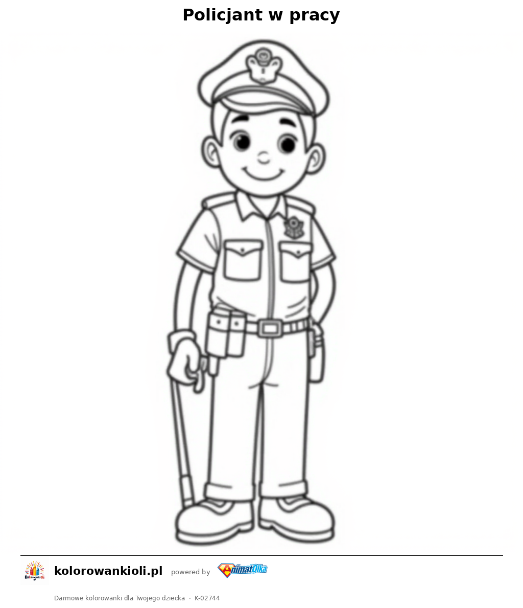 Kolorowanka — Policjant w pracy
