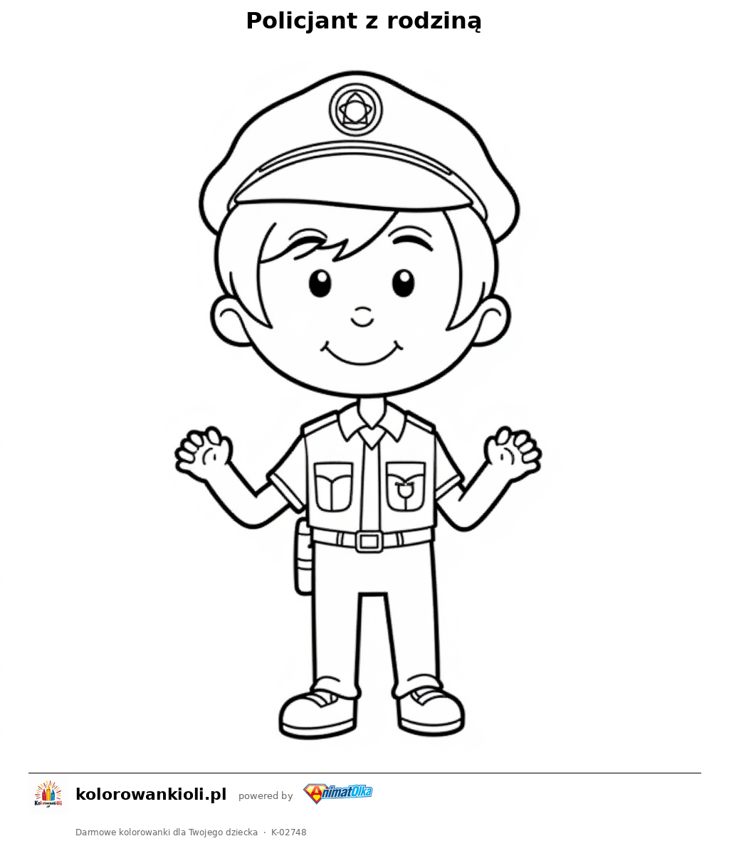 Kolorowanka — Policjant z rodziną