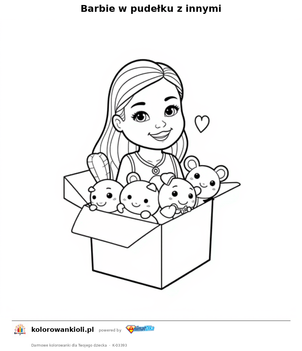 Kolorowanka — Barbie w pudełku z innymi
