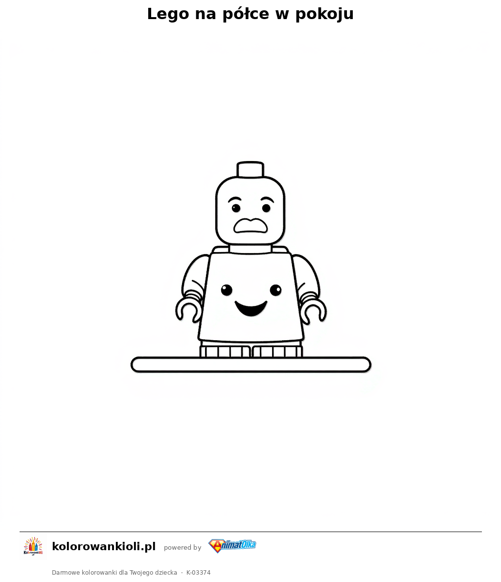 Kolorowanka — Lego na półce w pokoju