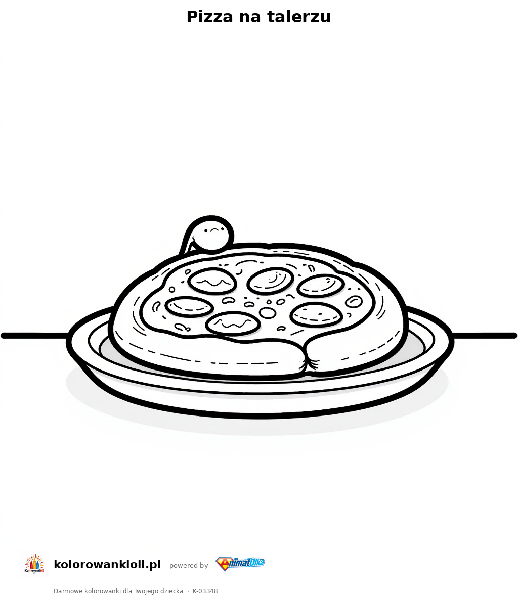 Kolorowanka — Pizza na talerzu
