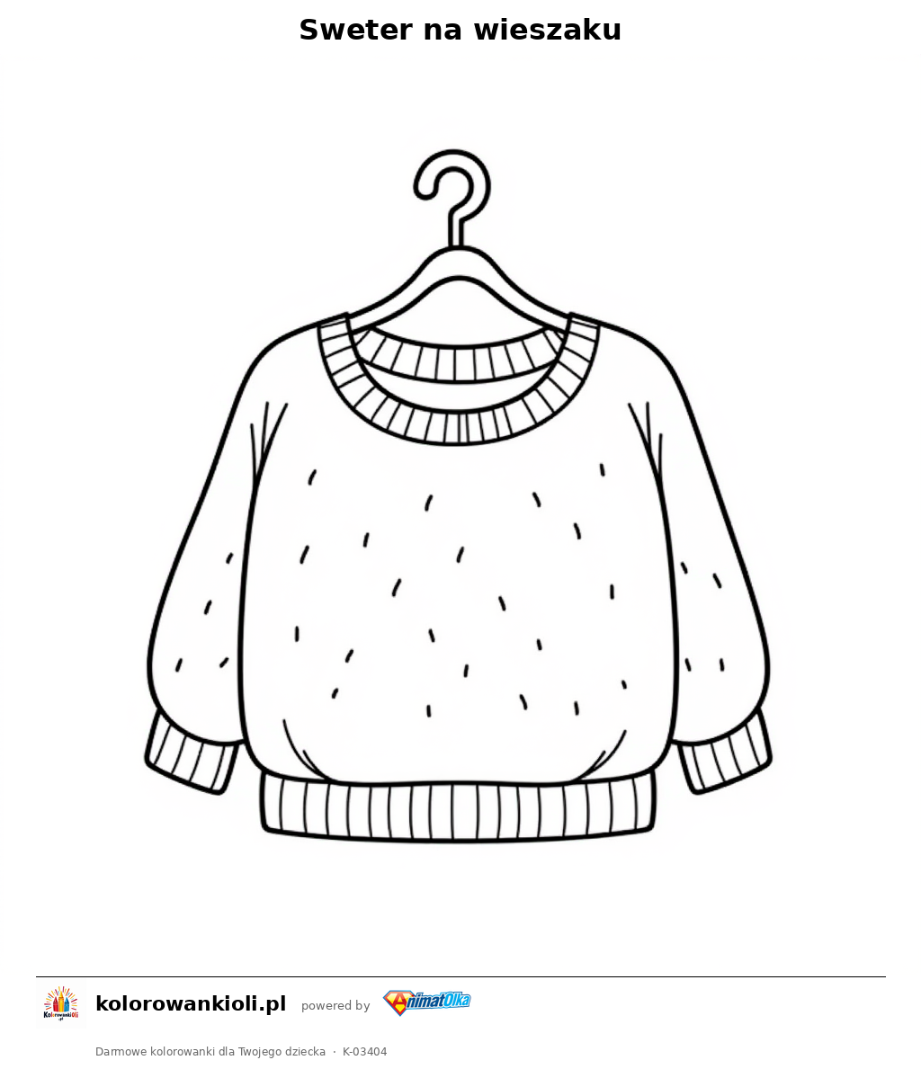 Kolorowanka — Sweter na wieszaku