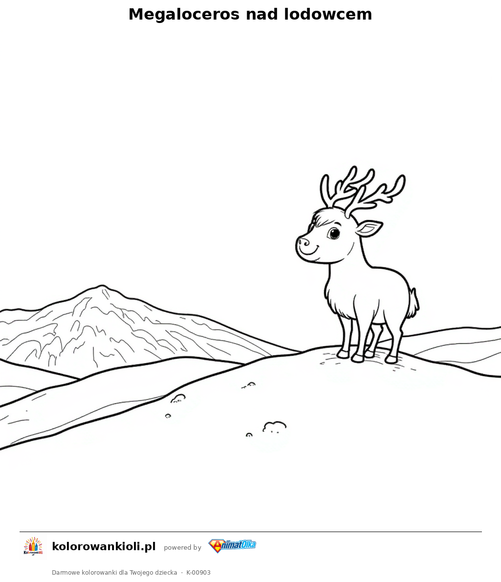 Kolorowanka — Megaloceros nad lodowcem