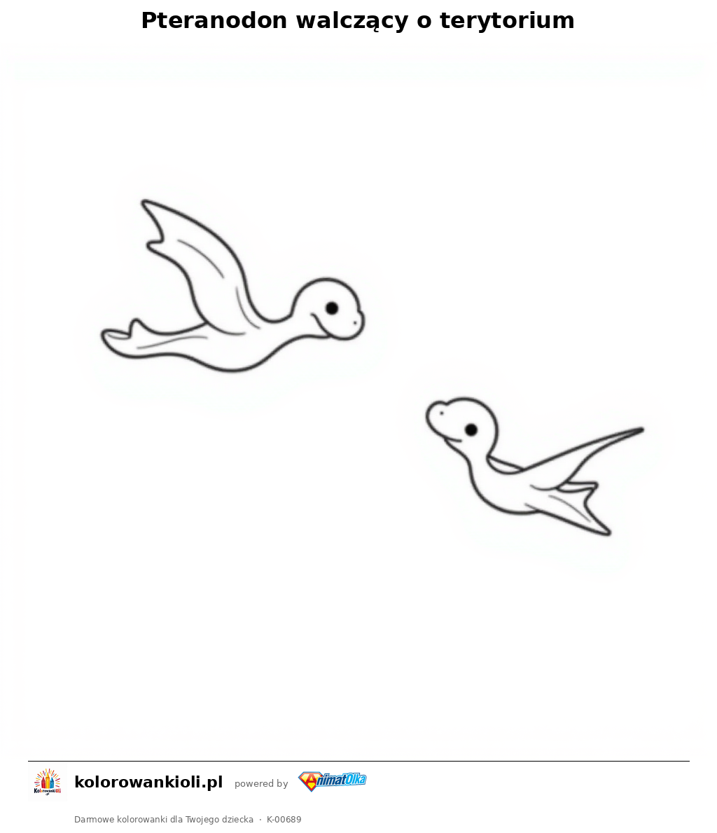 Kolorowanka — Pteranodon walczący o terytorium