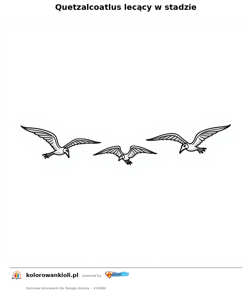 Kolorowanka — Quetzalcoatlus lecący w stadzie