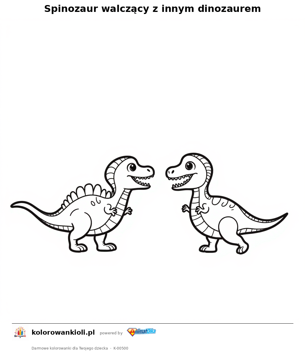 Kolorowanka — Spinozaur walczący z innym dinozaurem