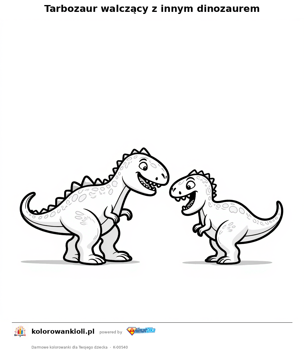 Kolorowanka — Tarbozaur walczący z innym dinozaurem