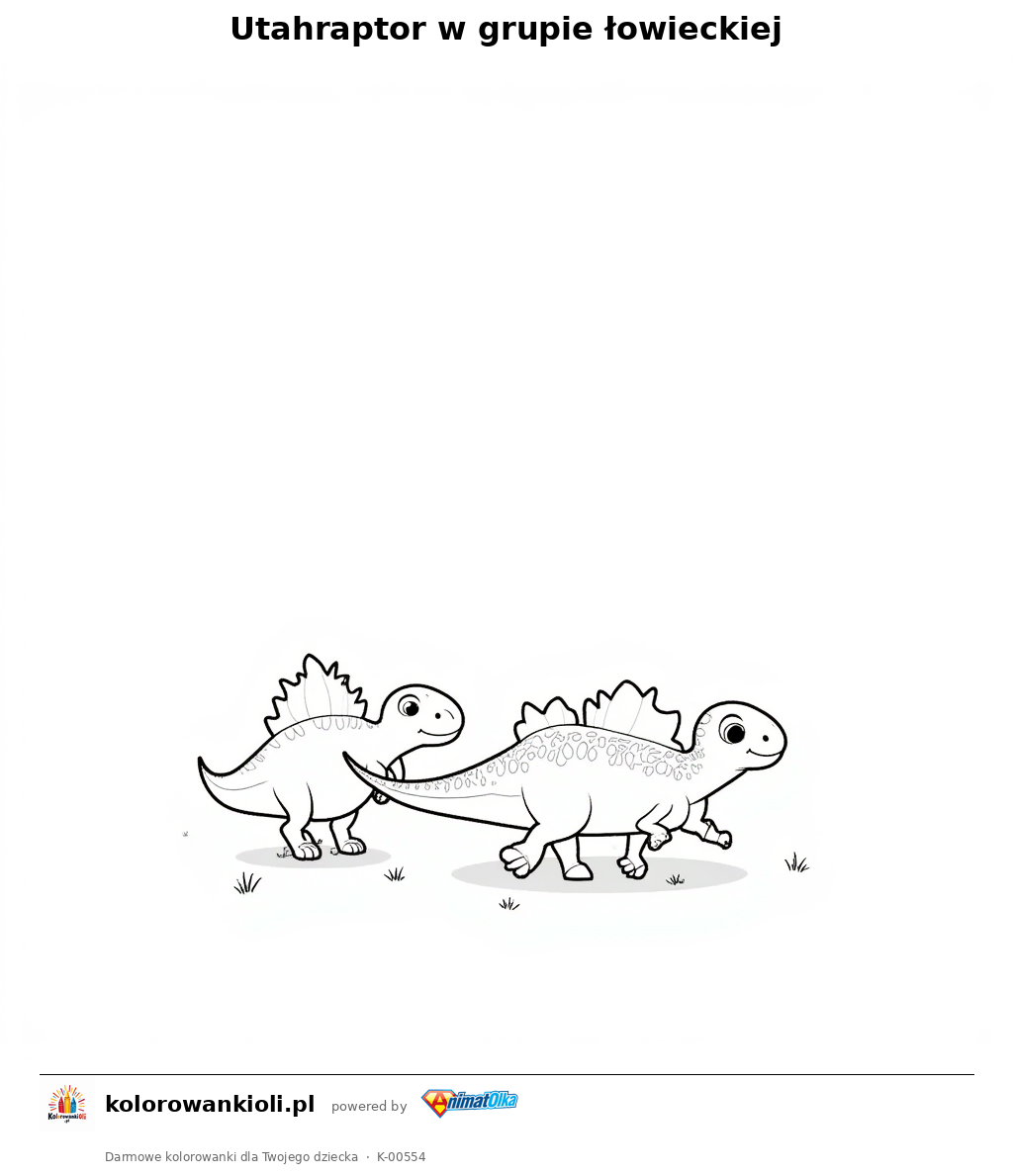 Kolorowanka — Utahraptor w grupie łowieckiej