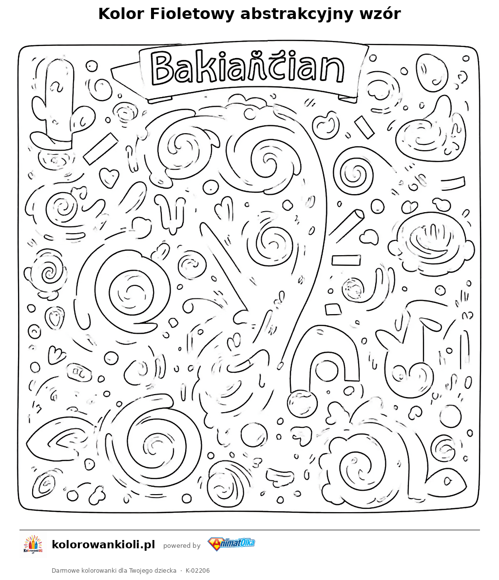 Kolorowanka — Kolor Fioletowy abstrakcyjny wzór