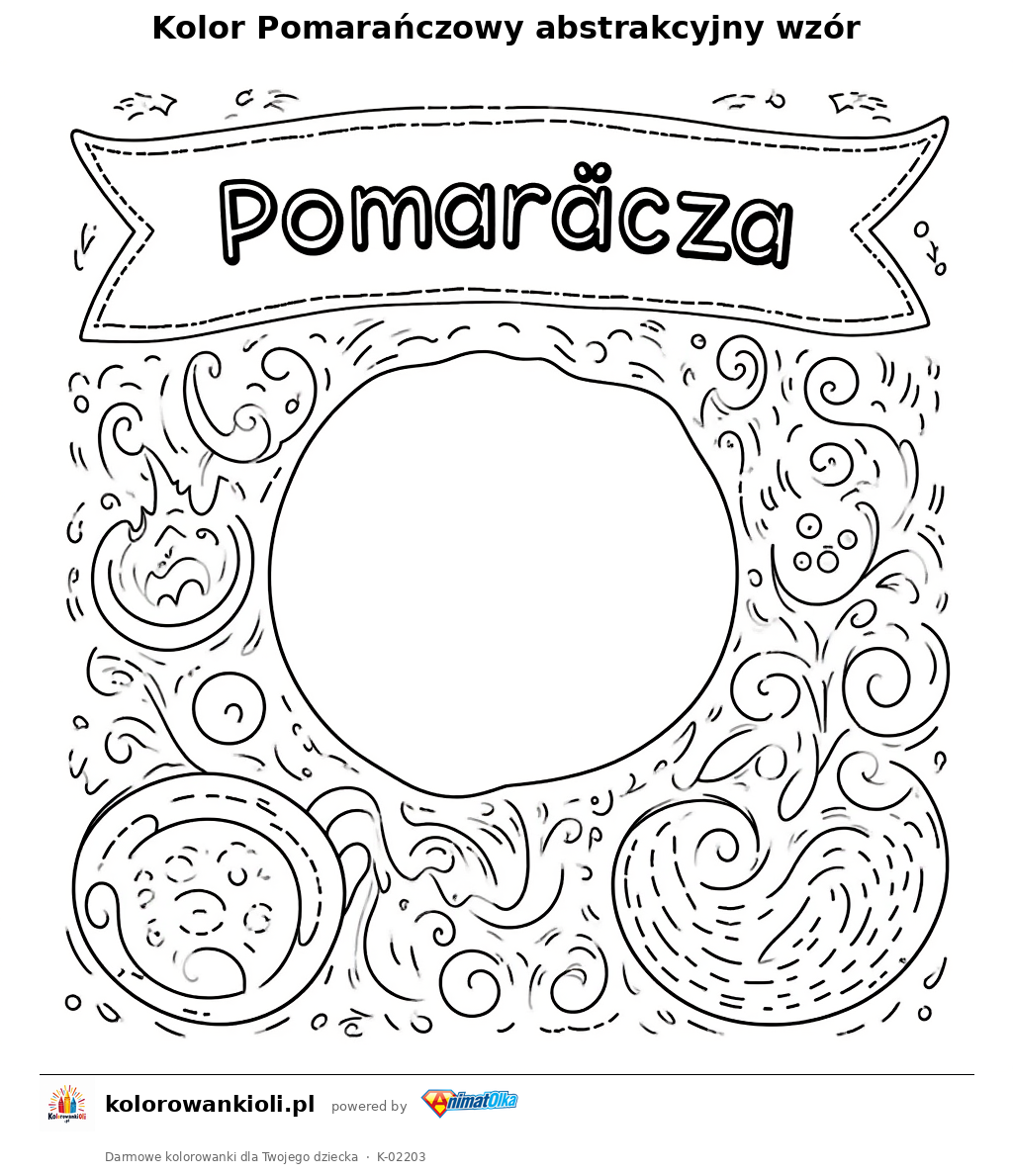 Kolorowanka — Kolor Pomarańczowy abstrakcyjny wzór