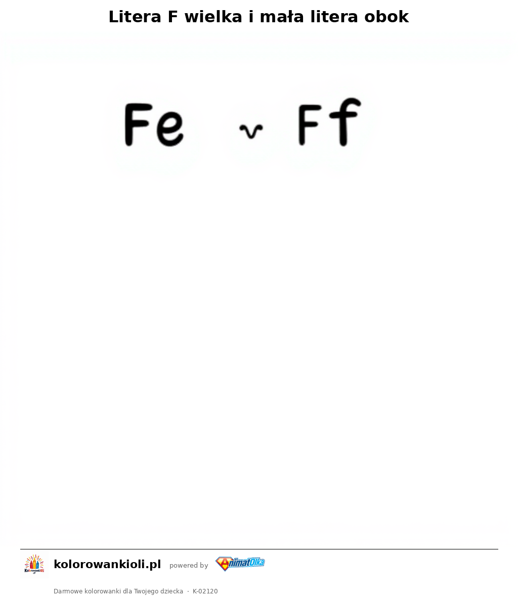Kolorowanka — Litera F wielka i mała litera obok