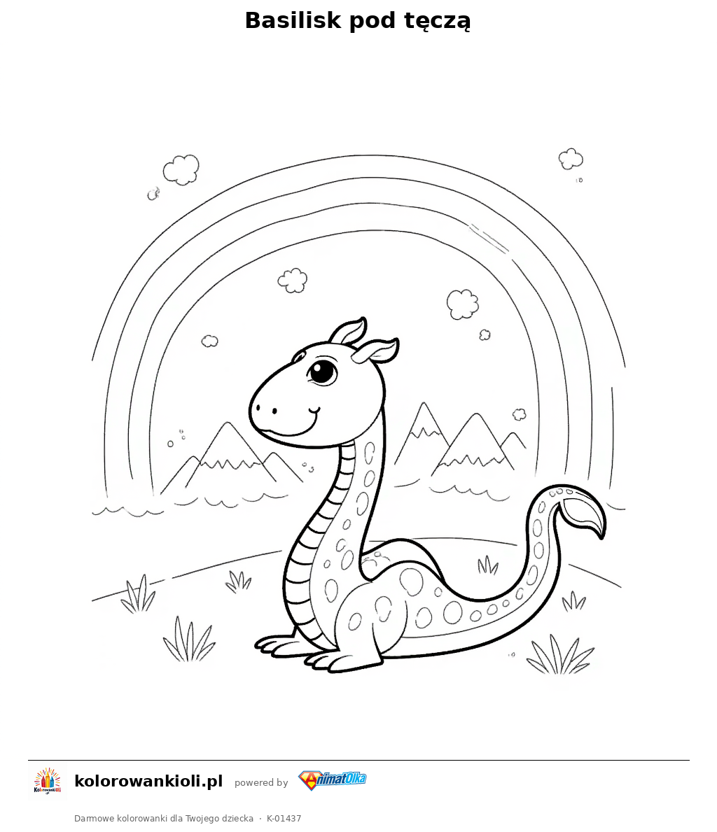 Kolorowanka — Basilisk pod tęczą