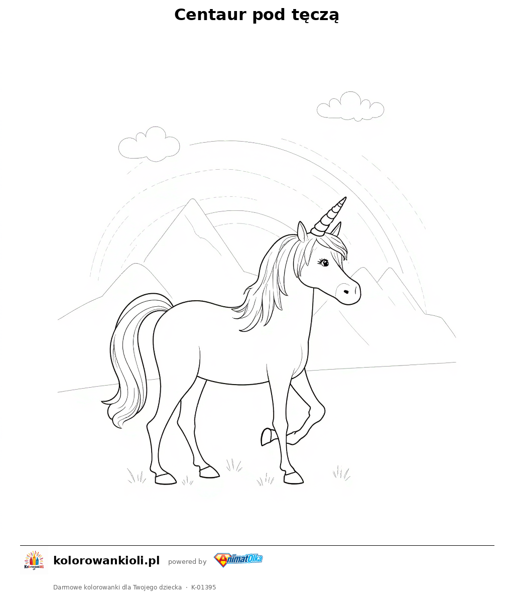 Kolorowanka — Centaur pod tęczą