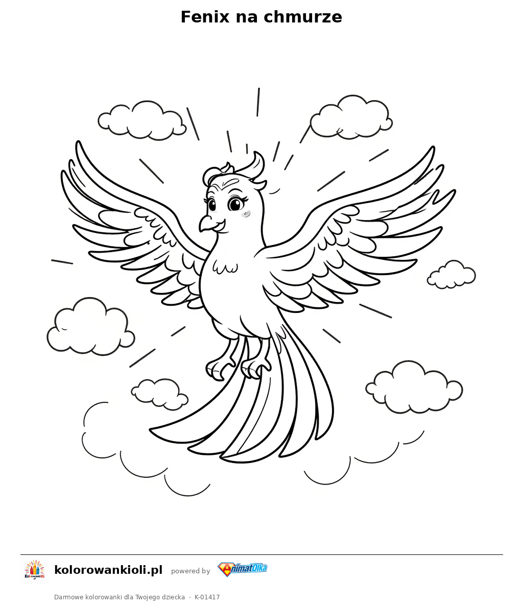Kolorowanka — Fenix na chmurze