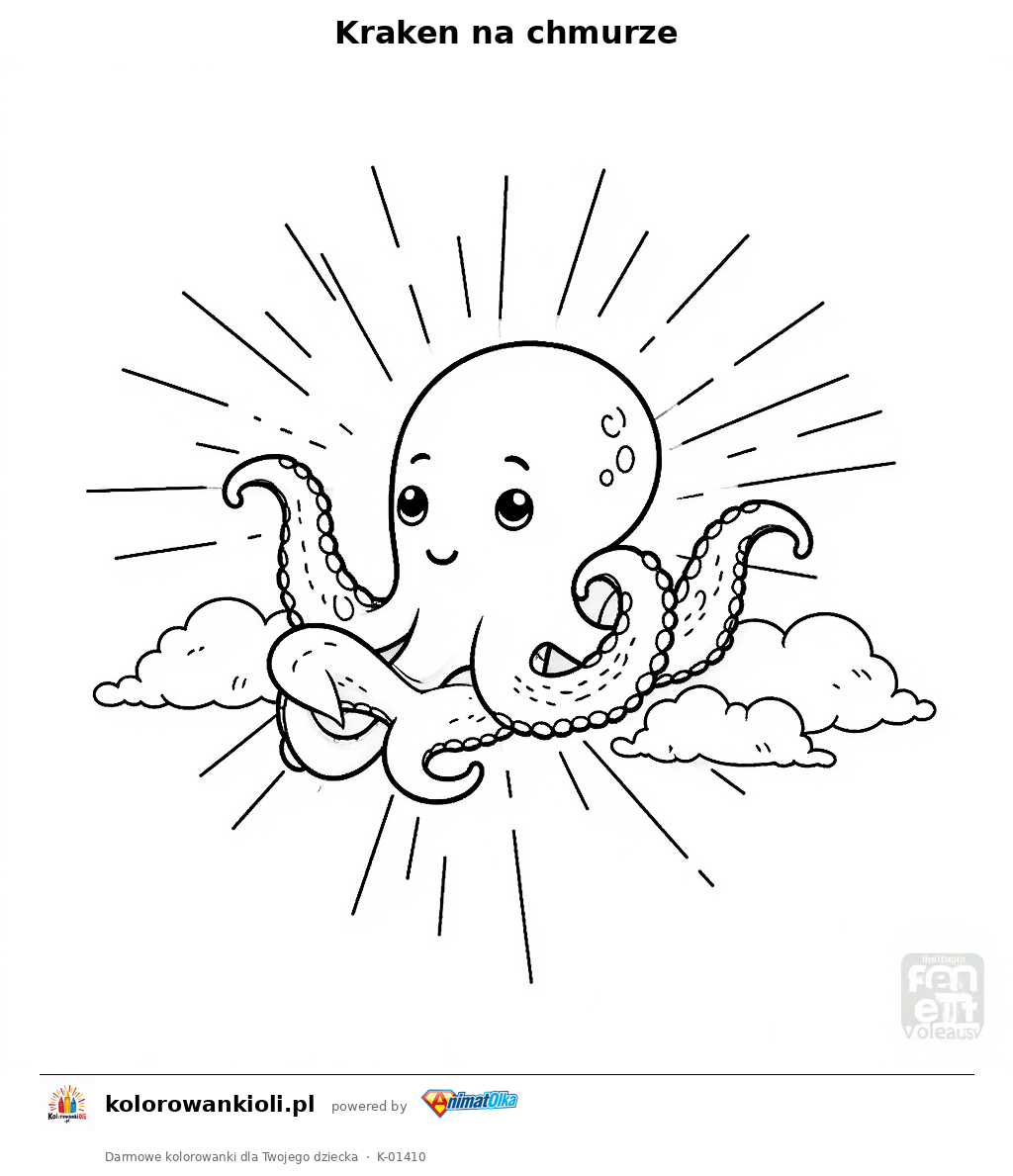 Kolorowanka — Kraken na chmurze