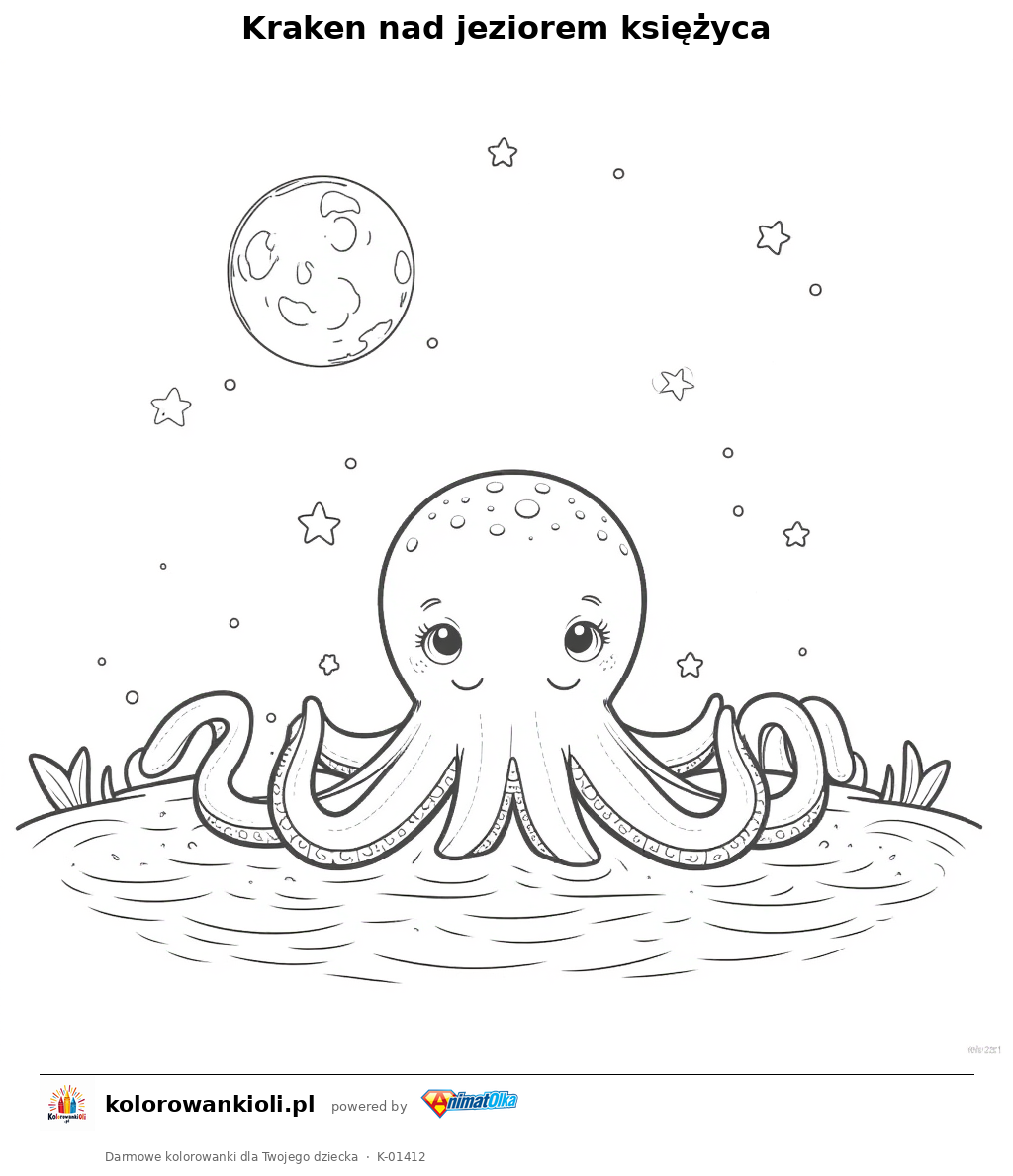 Kolorowanka — Kraken nad jeziorem księżyca