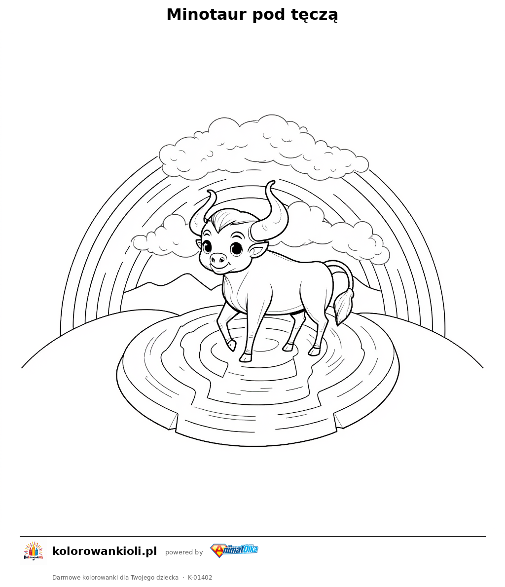 Kolorowanka — Minotaur pod tęczą