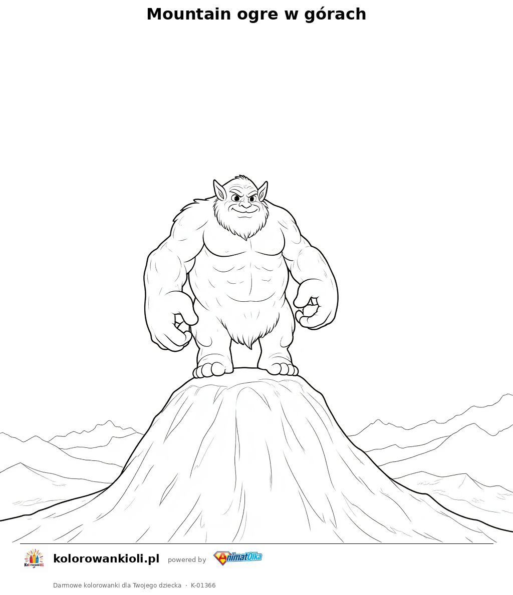 Kolorowanka — Mountain ogre w górach