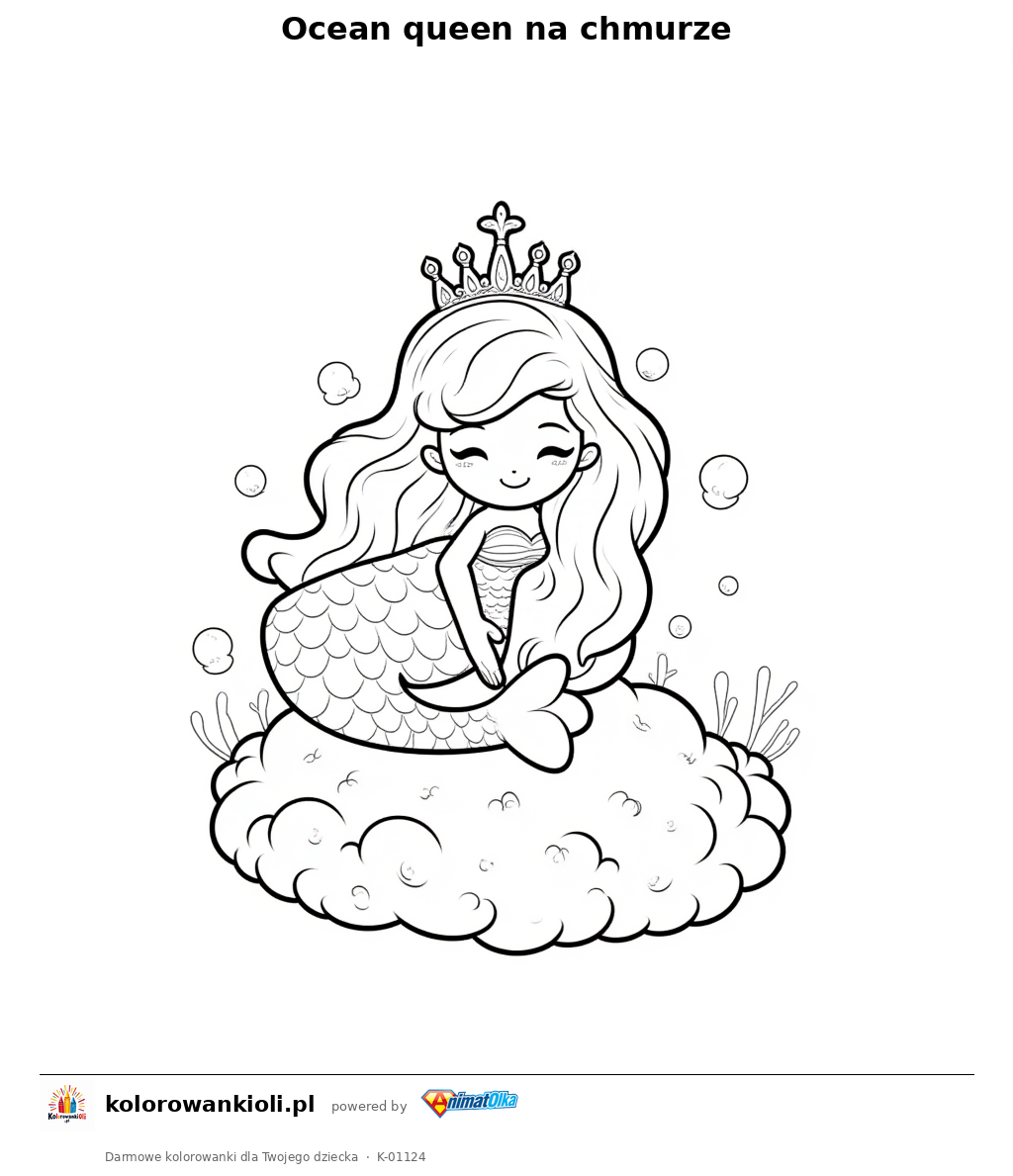 Kolorowanka — Ocean queen na chmurze