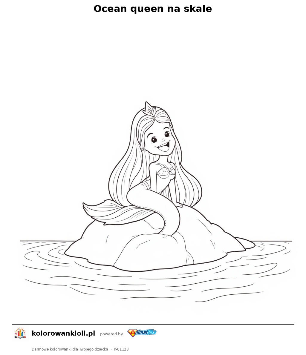 Kolorowanka — Ocean queen na skale