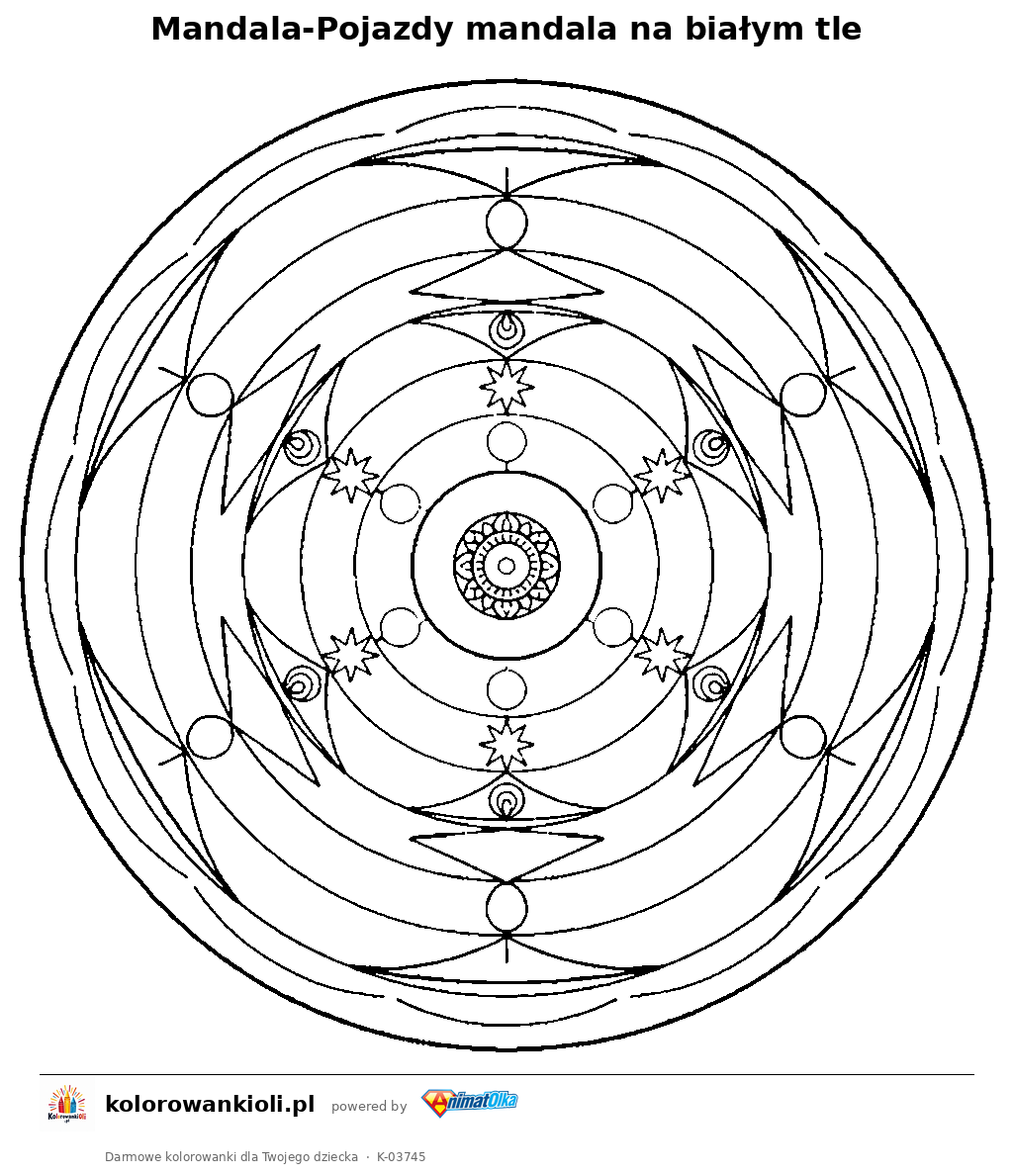 Kolorowanka — Mandala-Pojazdy mandala na białym tle