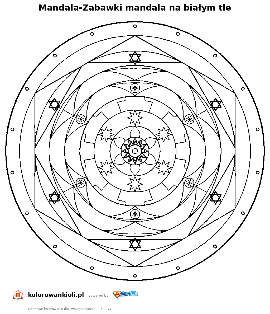 Kolorowanka — Mandala-Zabawki mandala na białym tle