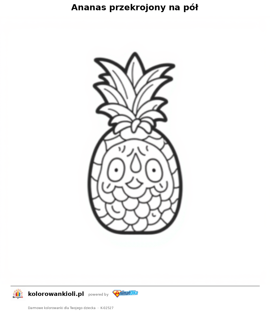 Kolorowanka — Ananas przekrojony na pół