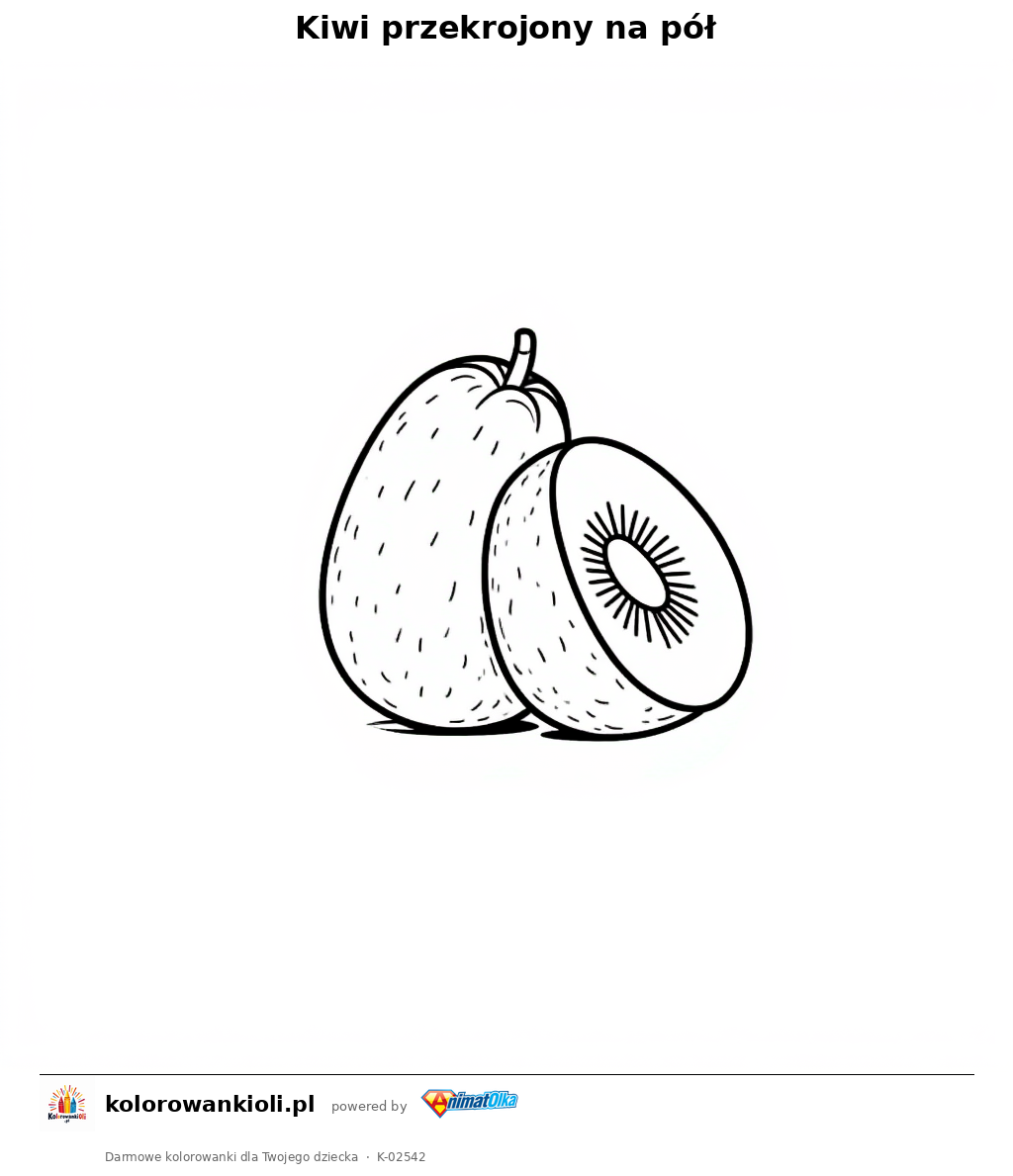 Kolorowanka — Kiwi przekrojony na pół