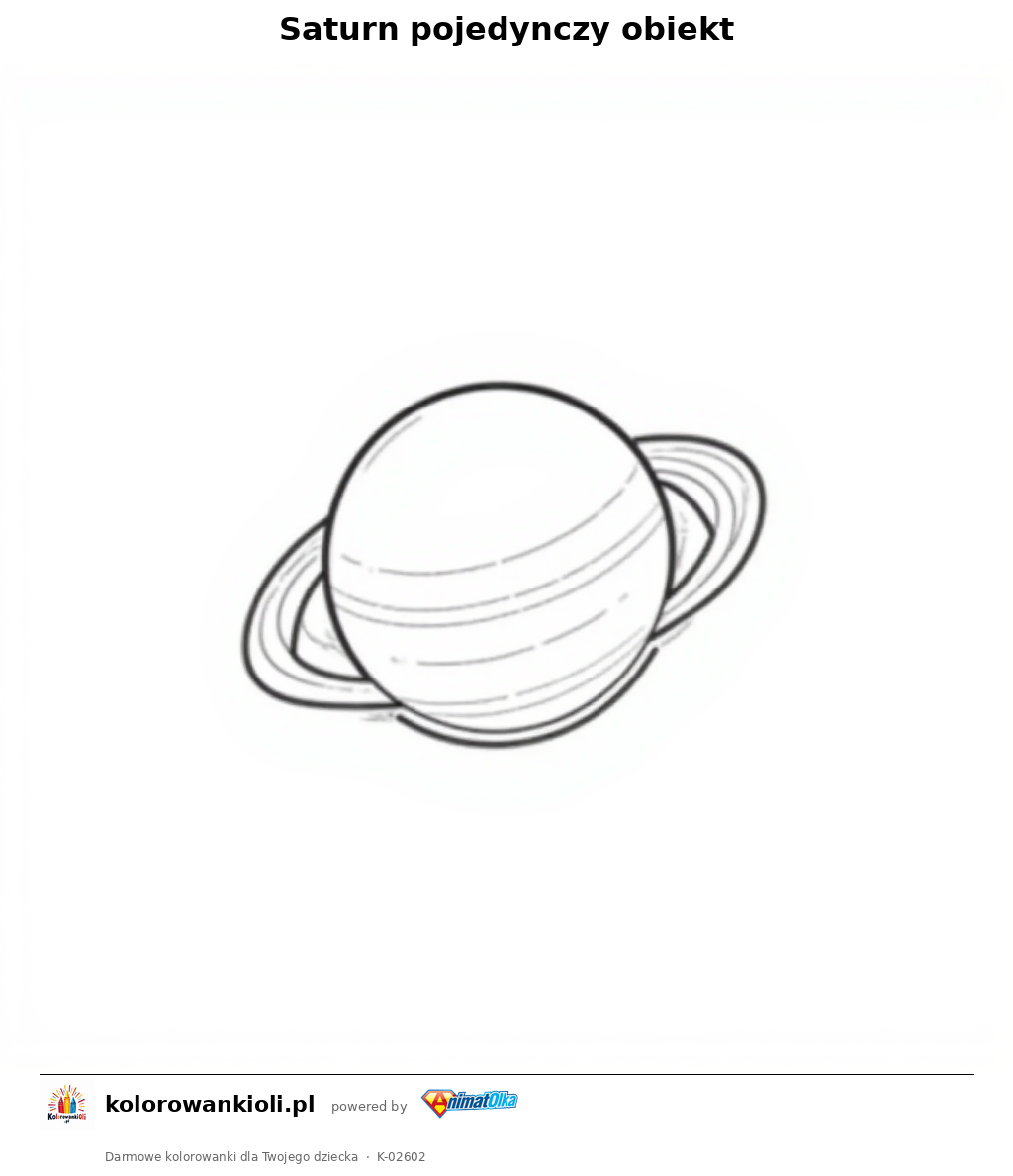 Kolorowanka — Saturn pojedynczy obiekt