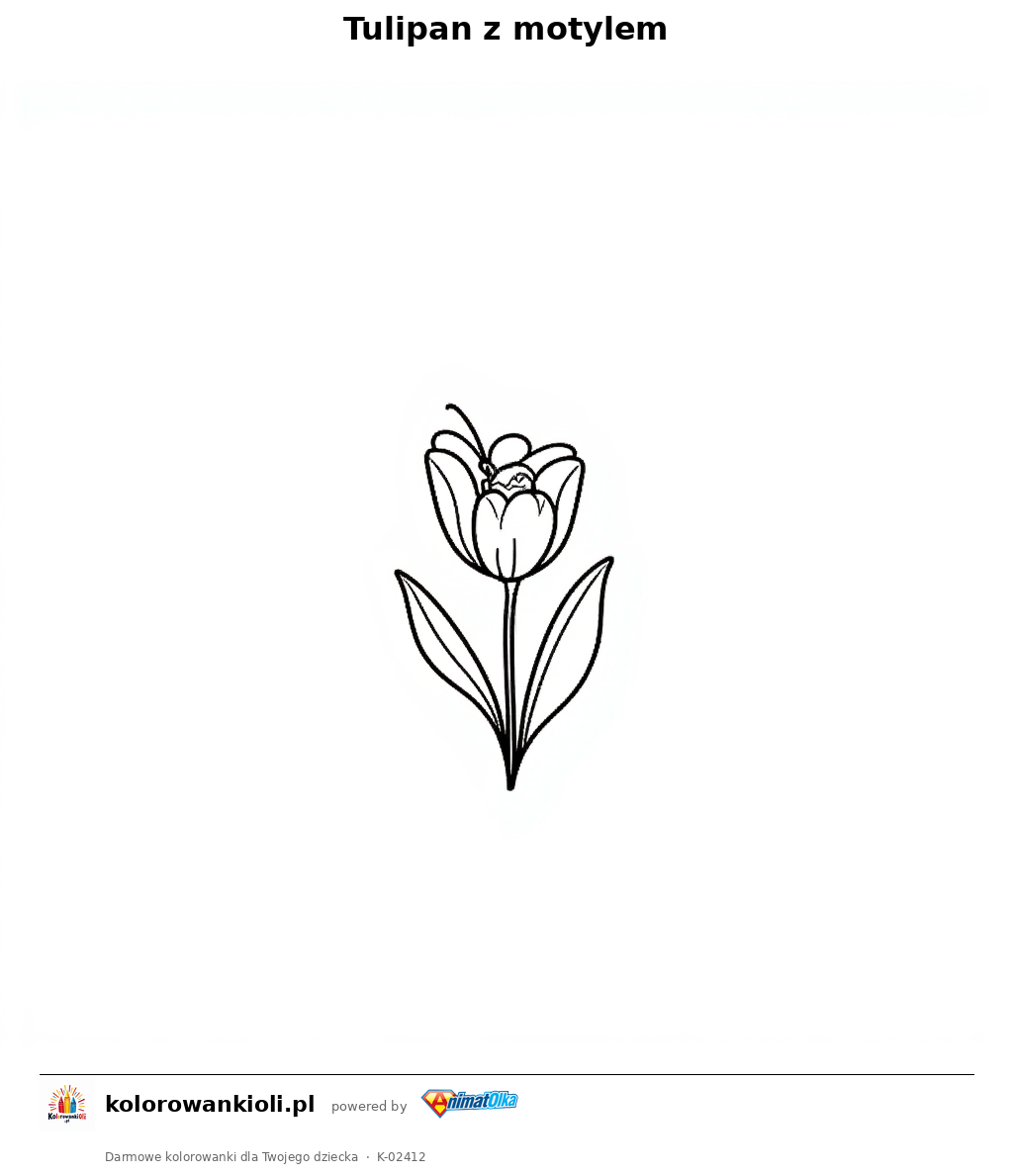 Kolorowanka — Tulipan z motylem