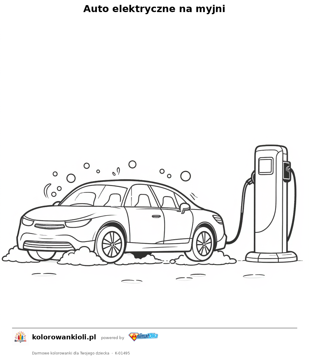 Kolorowanka — Auto elektryczne na myjni