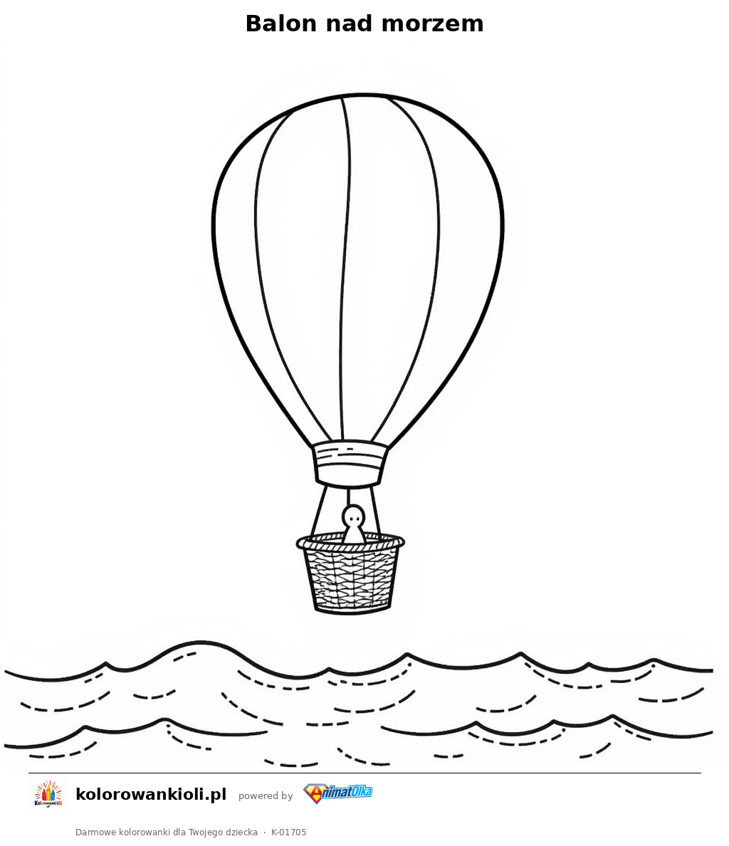 Kolorowanka — Balon nad morzem