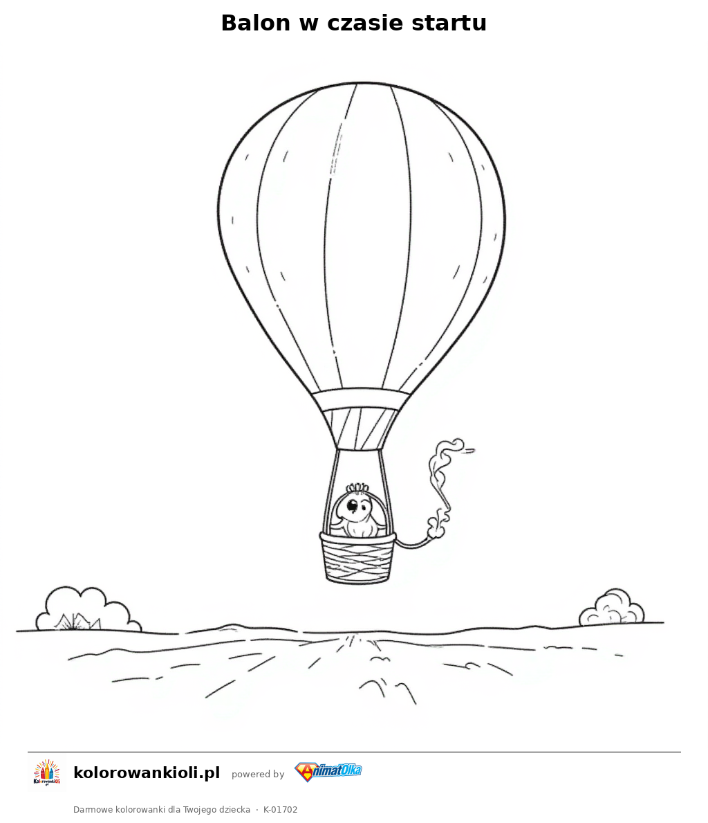 Kolorowanka — Balon w czasie startu