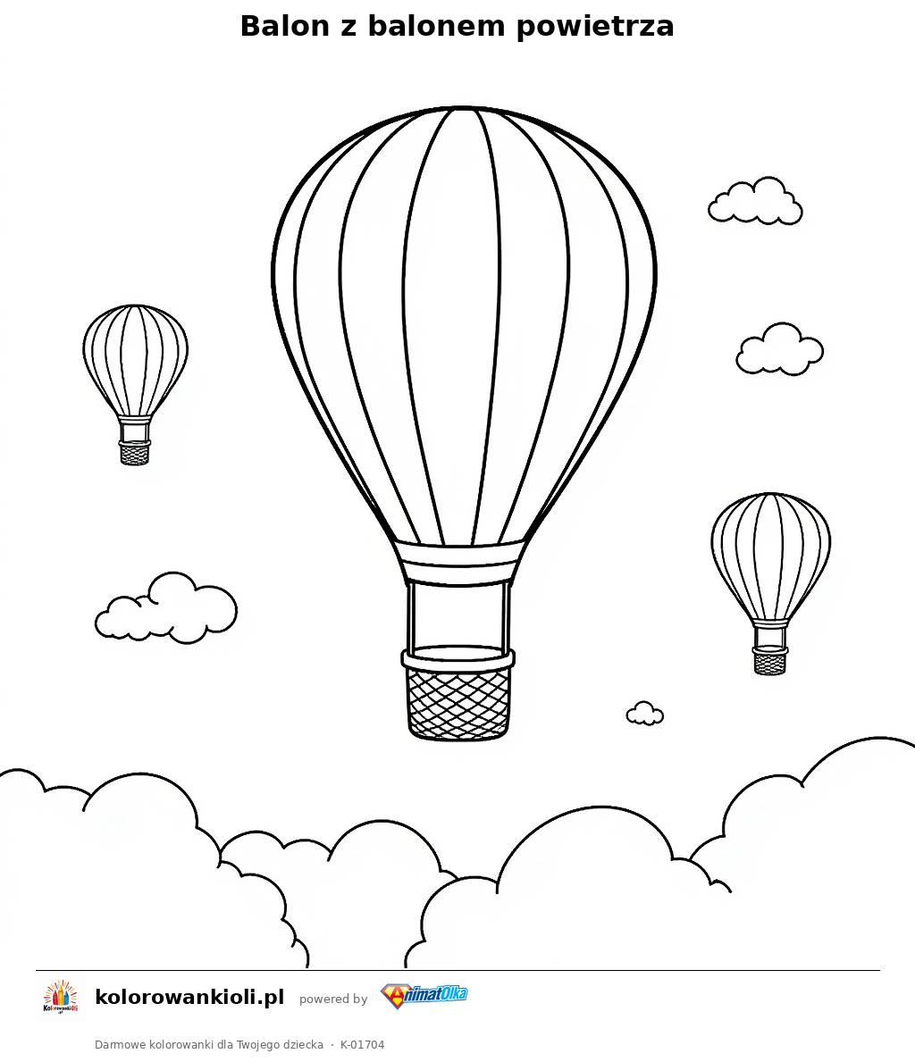 Kolorowanka — Balon z balonem powietrza