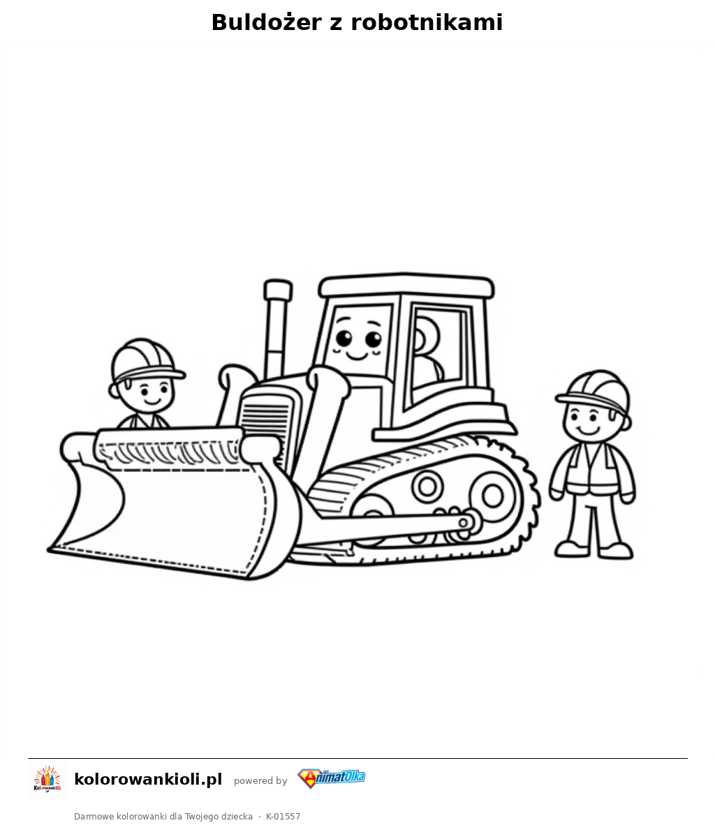 Kolorowanka — Buldożer z robotnikami