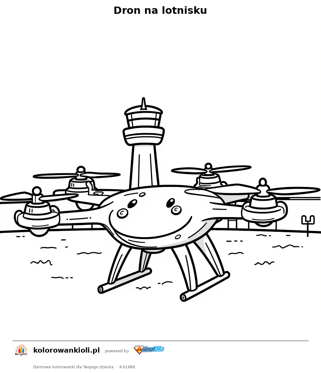 Kolorowanka — Dron na lotnisku