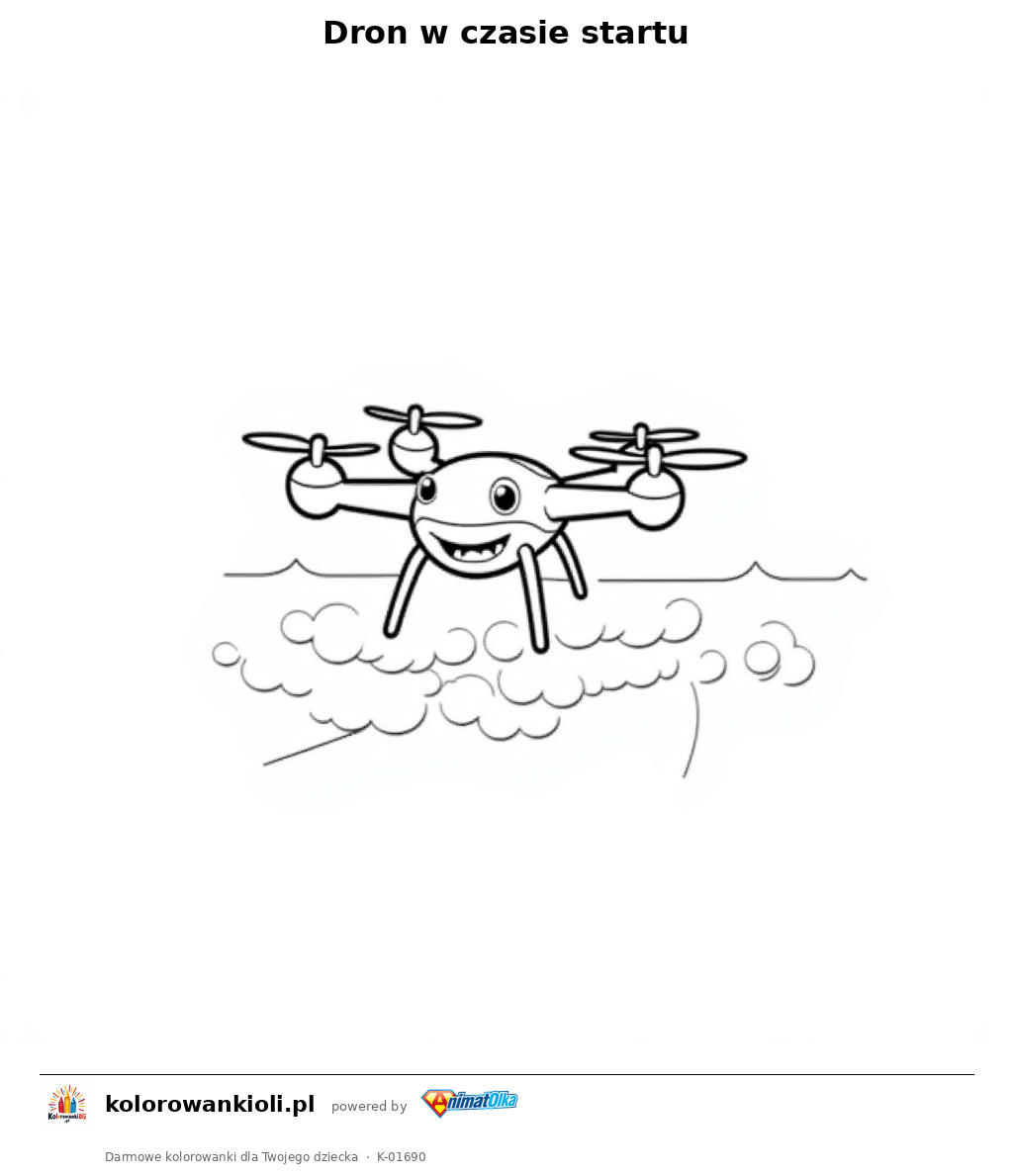 Kolorowanka — Dron w czasie startu
