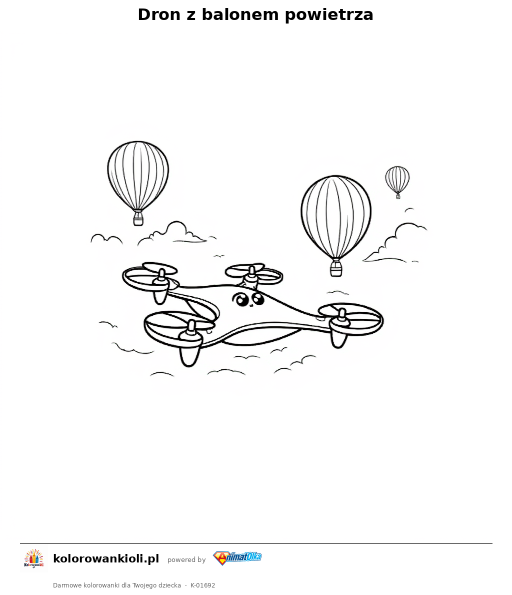Kolorowanka — Dron z balonem powietrza