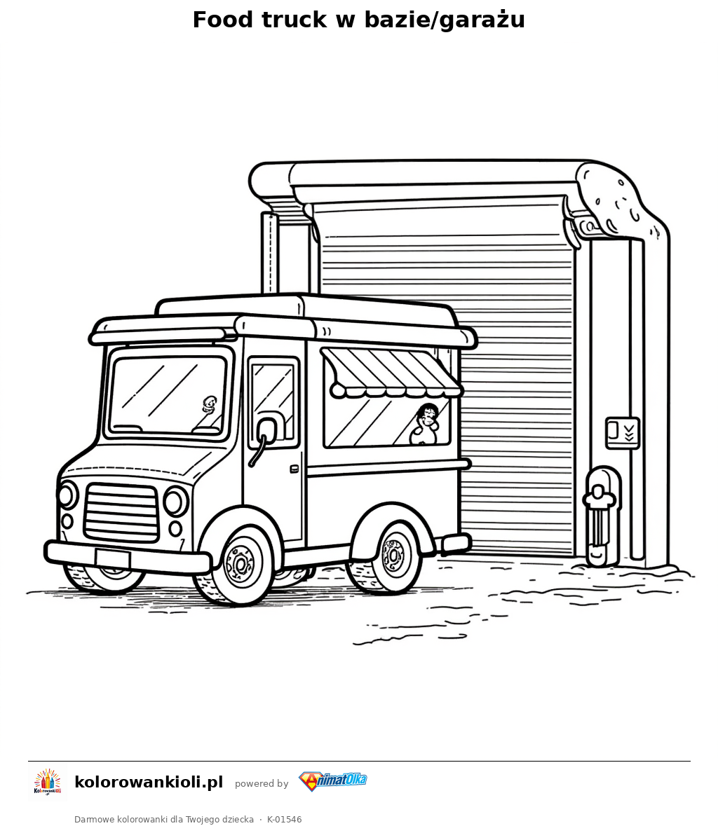 Kolorowanka — Food truck w bazie/garażu