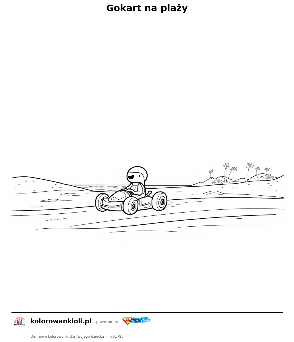 Kolorowanka — Gokart na plaży