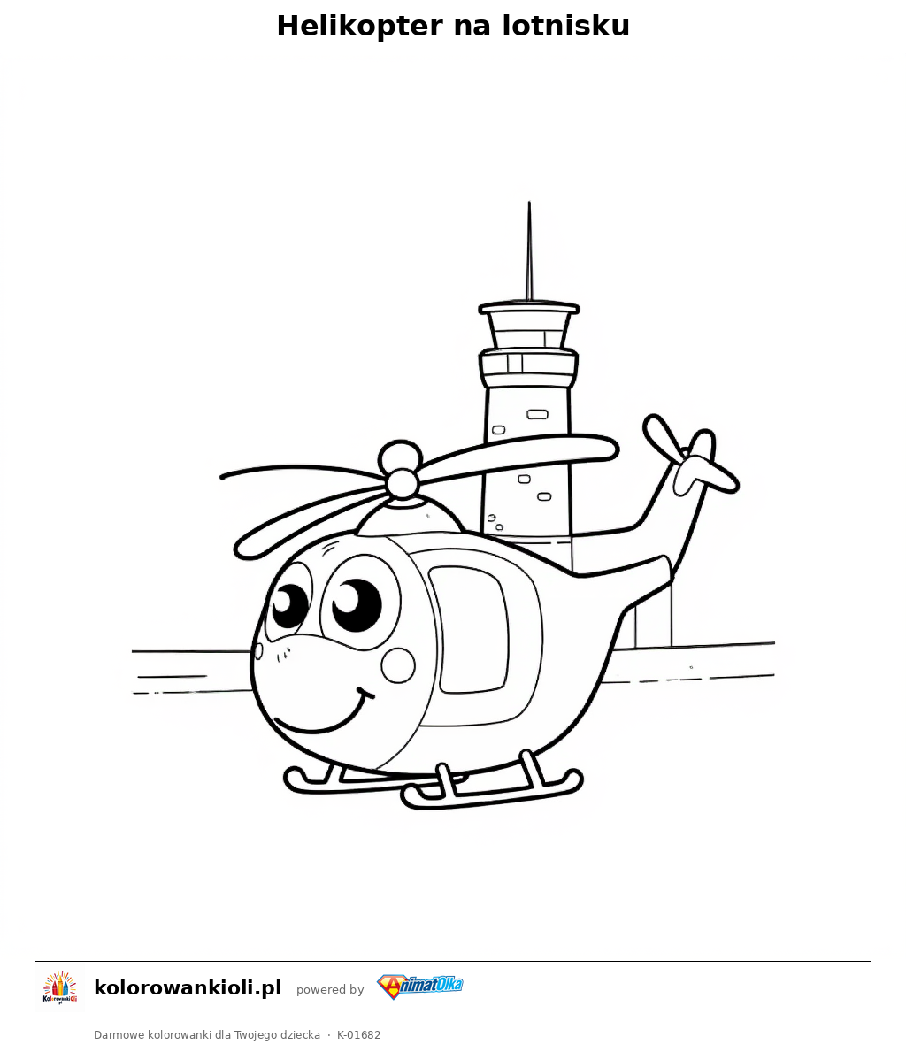 Kolorowanka — Helikopter na lotnisku