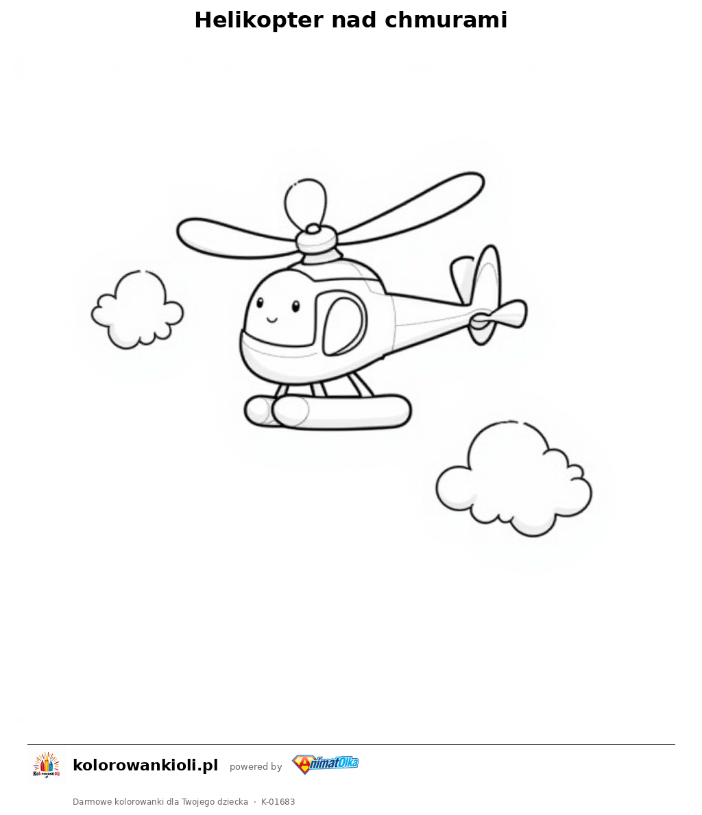 Kolorowanka — Helikopter nad chmurami