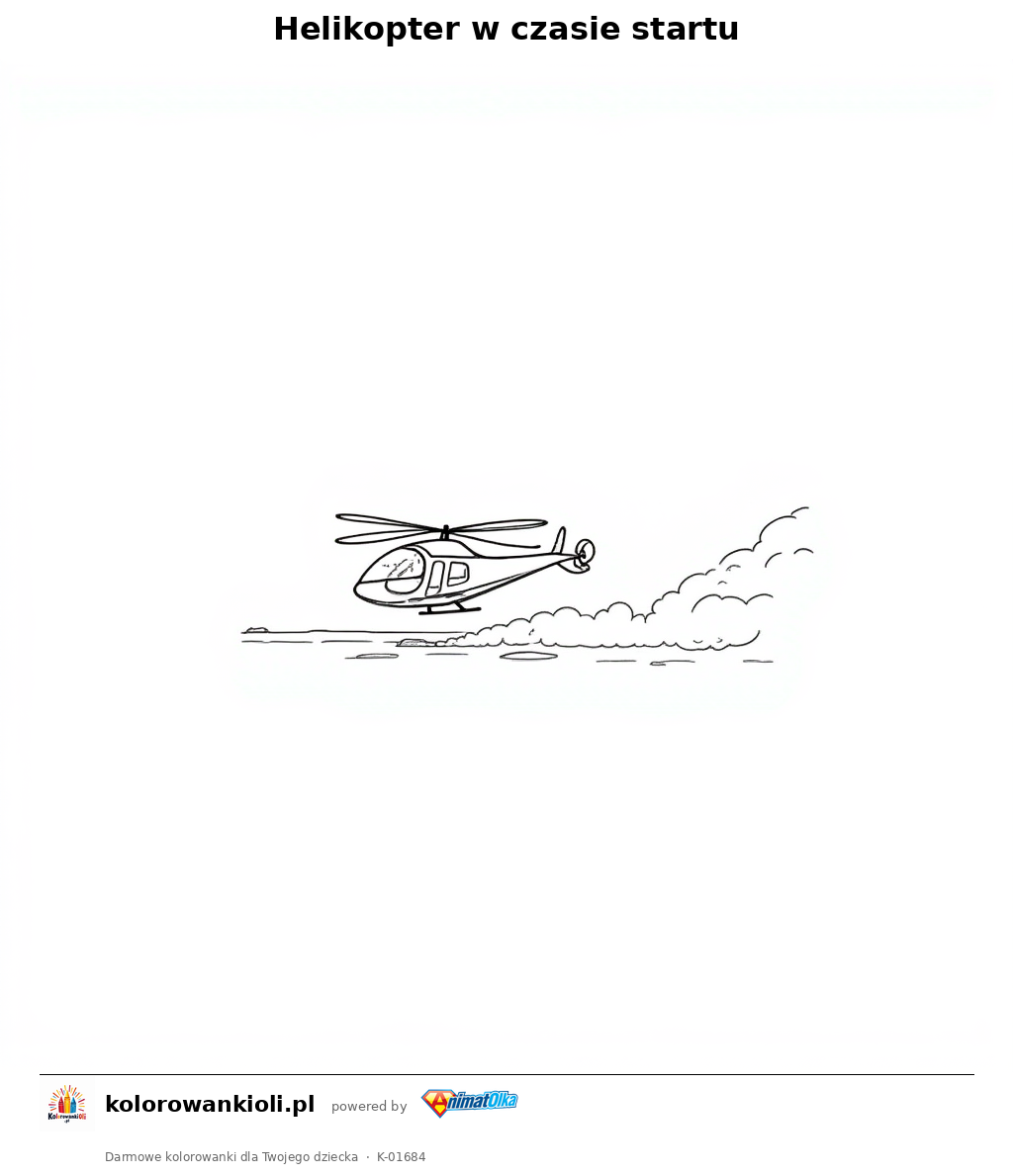 Kolorowanka — Helikopter w czasie startu