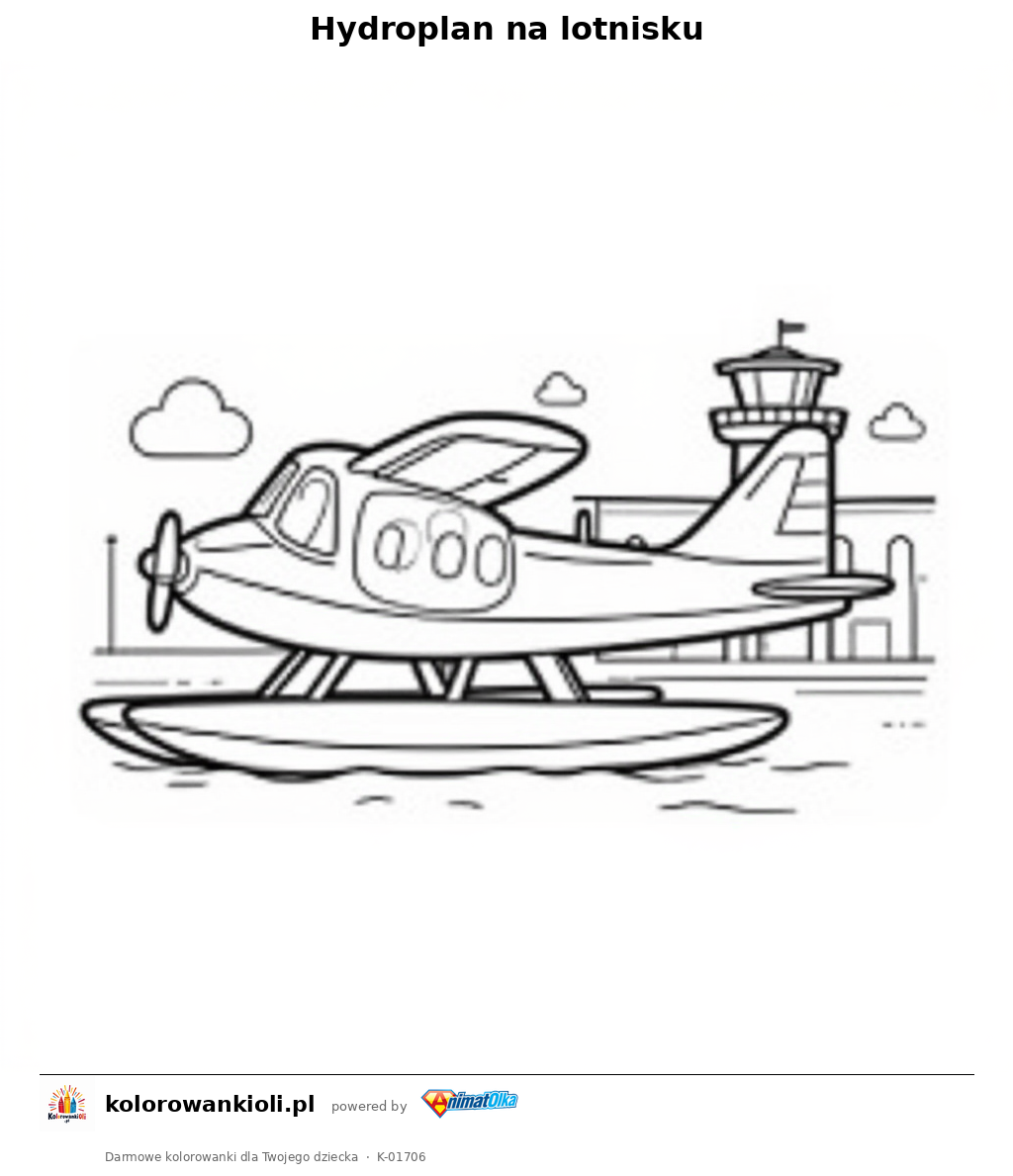 Kolorowanka — Hydroplan na lotnisku