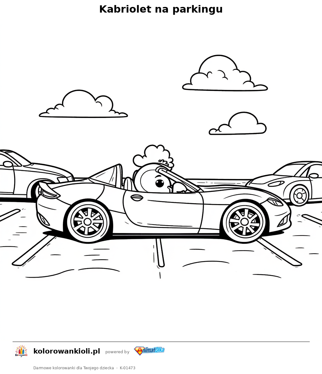 Kolorowanka — Kabriolet na parkingu