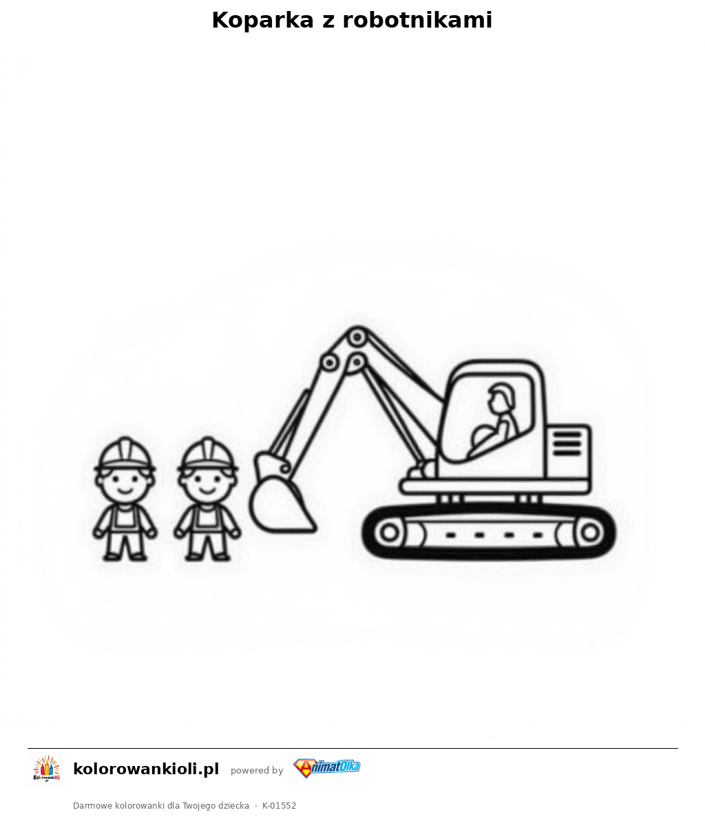 Kolorowanka — Koparka z robotnikami