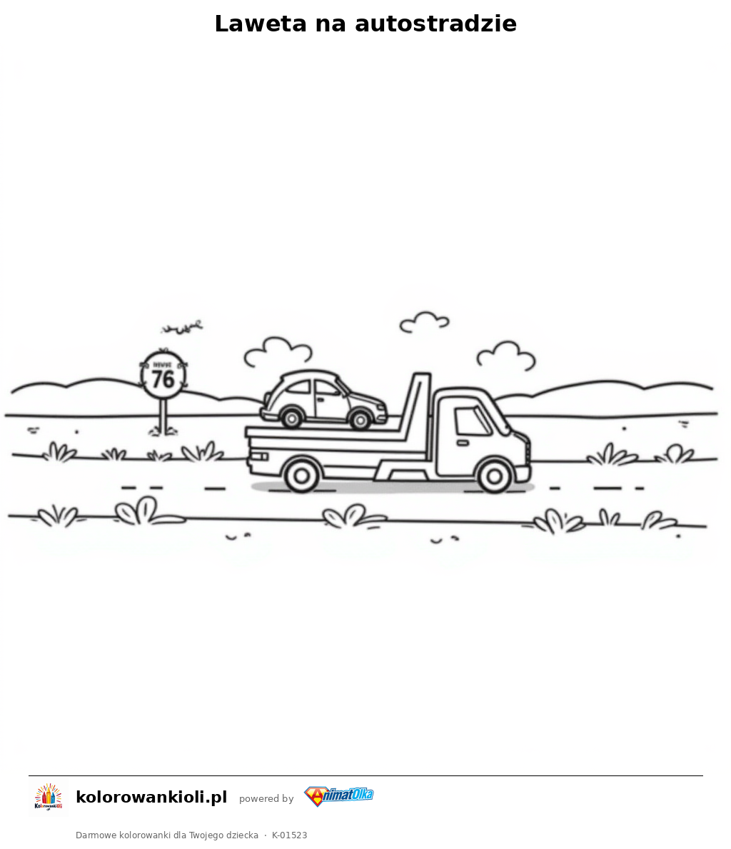 Kolorowanka — Laweta na autostradzie