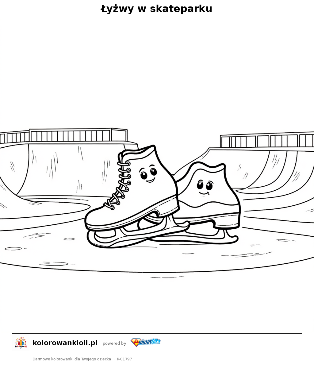 Kolorowanka — Łyżwy w skateparku